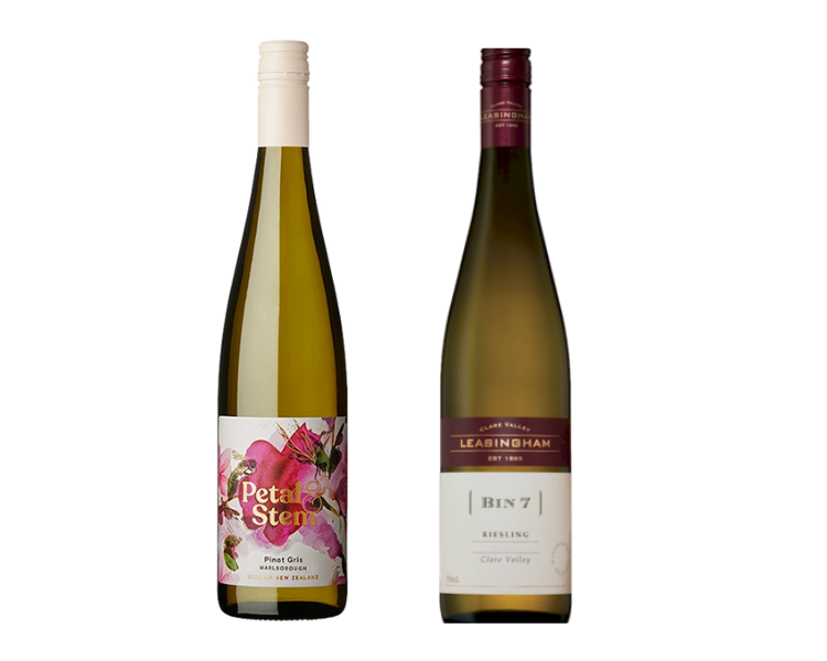 Mixed Petal & Stem Pinot Gris & Leasingham Bin 7 Riesling – Wine SMS