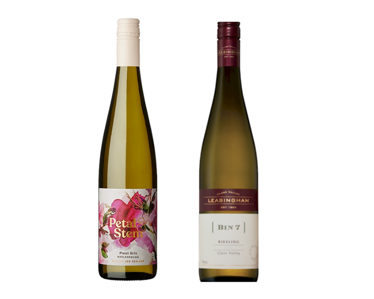 Mixed Petal & Stem Pinot Gris & Leasingham Bin 7 Riesling